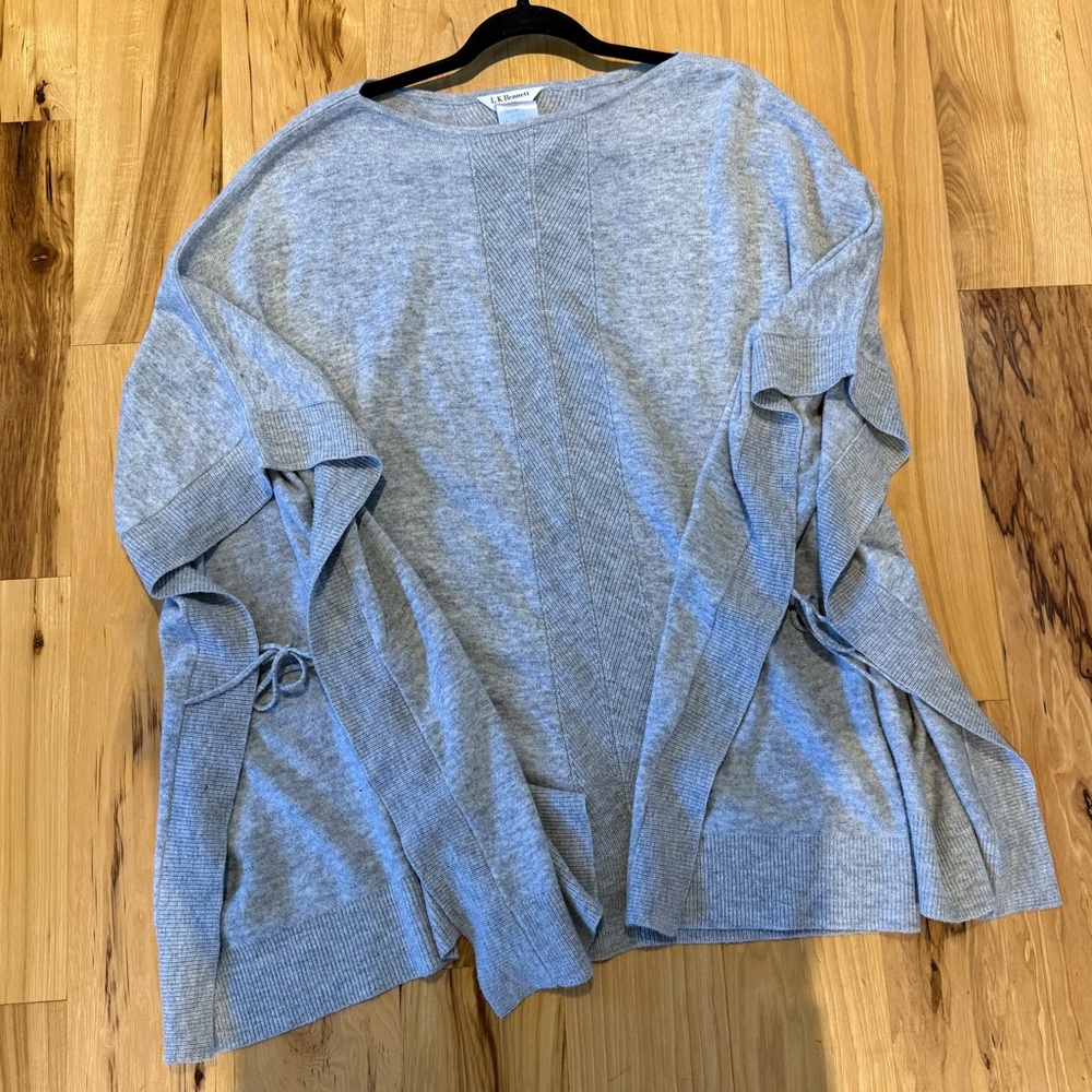 LK Bennett Light Gray Knit Cape Top